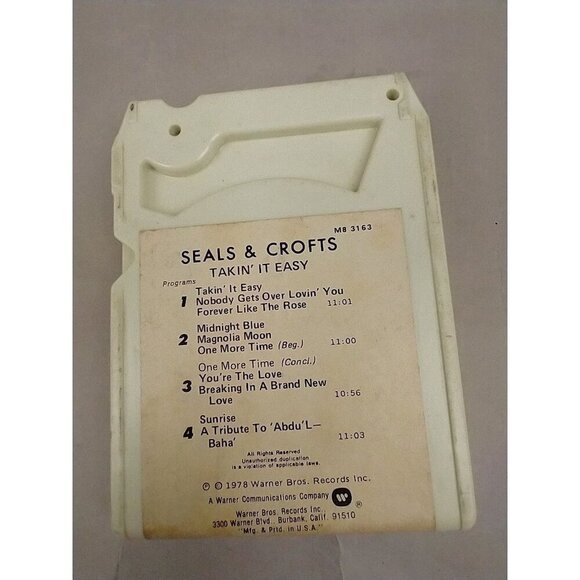 Seals & Crofts, Takin' It Easy 8 Track Tape 1978 Warner Bros - Picture 3 of 6